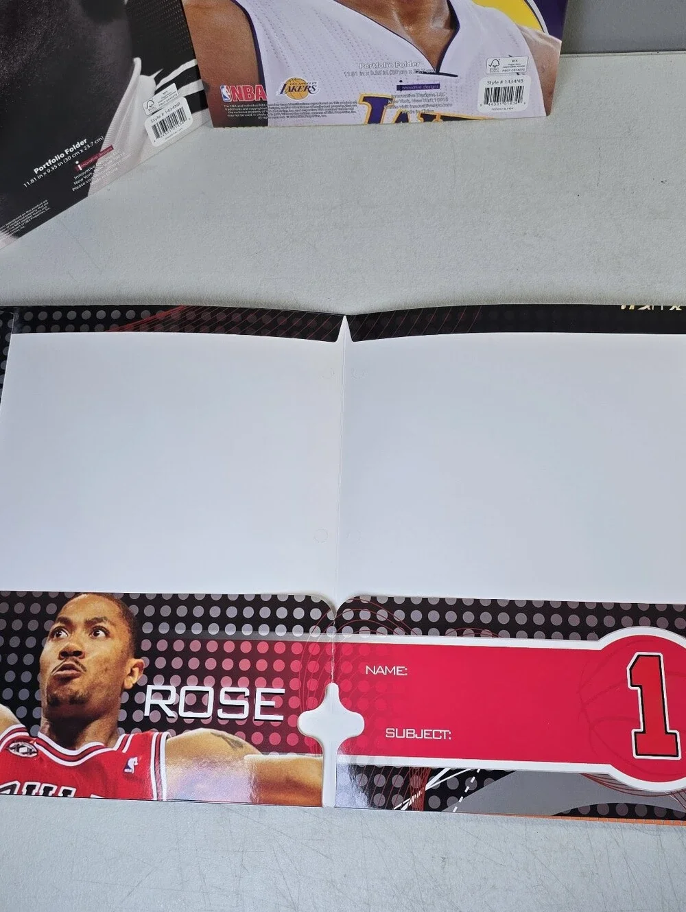 Kobe Bryant , LeBron, Wade, Durant Etc NBA School 2 Pocket Folders Bundle Of 5